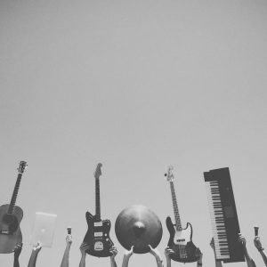abstract music rock bw